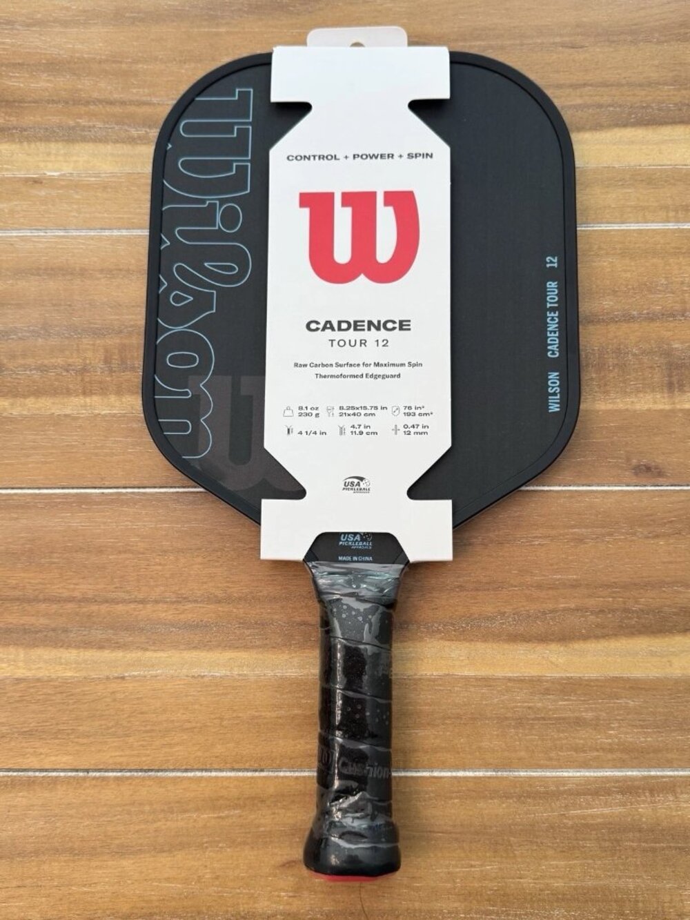 Wilson Cadence Tour 12 Carbon Fiber Pickleball Paddle Black Blue BRAND NEW
